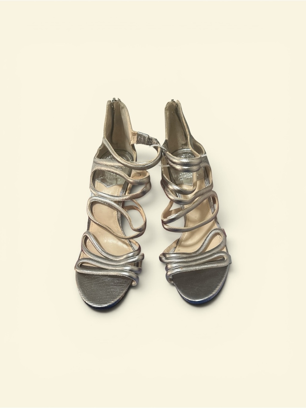 Vince Camuto Silver Metallic Strappy Heels